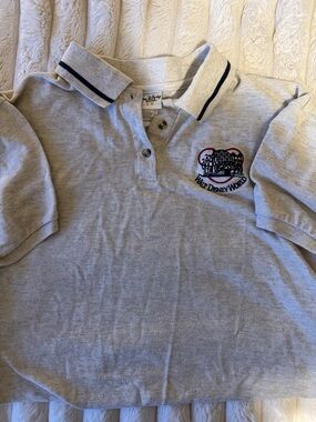 Vintage Disney Light Gray Polo with Walt Disney World Embroidery